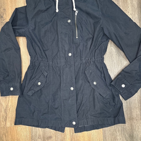 Abercrombie & Fitch Jacket Womens Small Black Anorak Military Hooded Utility - Picture 4 of 14